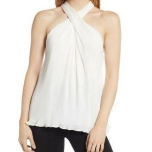 Rachel Roy Collection Top Ivory Pleated Halter Sle